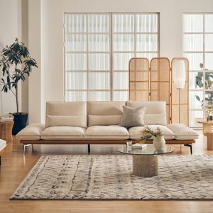 [에싸] 볼튼 와이드 3인 하프스윙기능 테메르 패브릭 구스 소파