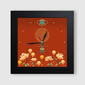 아트박스/꾸밈 ct970-오리엔탈꽃_미니액자벽시계