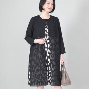 [애비뉴투지]쉬폰 조끼 일체형 봄 여름 긴팔 롱 원피스 K03309