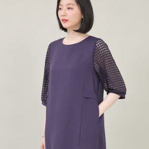 [애비뉴투지]베니스 도트레이스 시스루 칠부 여름 원피스 K07338