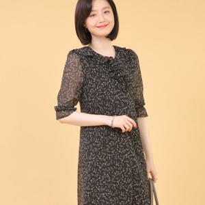 [애비뉴투지]플로리아 쉬폰 러플 반팔 여름 원피스 K07348