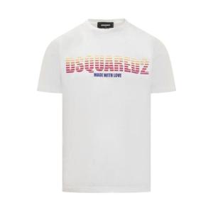 Dsquared2 Ombre 로고 프린트 크루넥 티셔츠 S71GD1393S23009 100 TP943991304