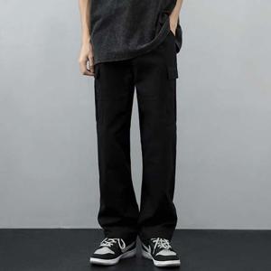 스트릿 남성 포켓 일자팬츠 면바지 2컬러 카고팬츠