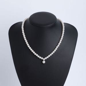 시후주얼리 8mm 진주 실버볼 6mm 진주목걸이 EC358N 크리스탈진주목걸이 화이트진주목걸이 가벼운진주목걸이 여름진주목걸이 바캉스진주목걸이