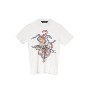 저스트까발리 반팔 티셔츠 78OAHT10 CJ500 004 off white BIANCO