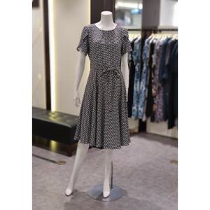 [트리아나] 소고 패턴 라운드넥 반팔 롱원피스AL2WA21