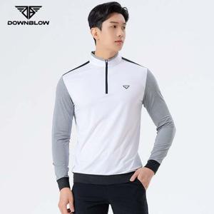 다운블로우 남자골프웨어반집업배색긴팔티셔츠 골프 남성상의 남자상의 남성티셔츠 골프웨어골프 골프티셔츠 골프긴팔 반집업 골프반집업 배색 배색티셔츠