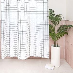 체크라인 샤워커튼 풀세트 (커튼링,커튼봉 포함)