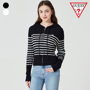 [게스(진)]여성 후드 스트라이프 후드 집업 OO1S2671