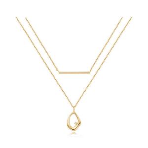 [티르리르]인포멀 레이어드 실버옐로우 목걸이 TNSSVG13023M