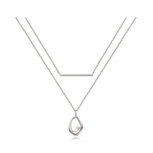 [티르리르]인포멀 레이어드 실버화이트 목걸이 TNSSVW13023M