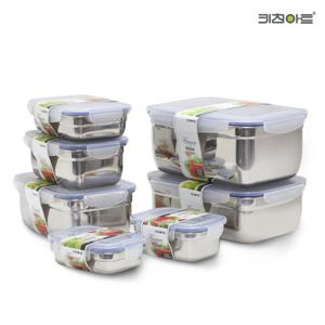 키친아트 피앙세 304스텐 반찬통 밀폐용기 7종(1+2+3+4+5+6+7호)