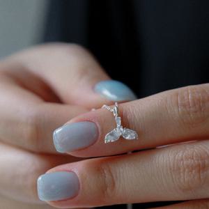 제이로렌 큐빅 고래꼬리 실버 목걸이 N01228