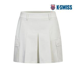 [케이스위스] 여성 클럽 플리츠 우븐 스커트 1KSSKMU502_WH