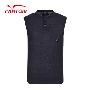 [팬텀] 남성 가슴 포켓 헨리넥 니트 베스트 211B1SV102_NA