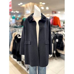 [트리아나]소고 밍크 카라넥 핸드메이드 울 코트 TJ4HA02