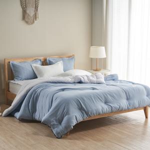 몽쉐어 콤비 소프트 마이크로 차렵이불 베개세트 QK 3color