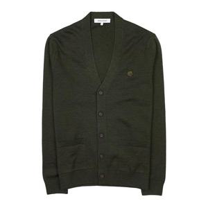 [메종 키츠네] 남성 폭스헤드 패치 레귤러 가디건 LM00505KT1036 KHAKI