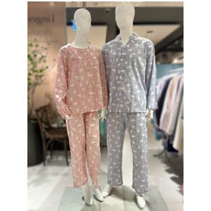 [비너스 란제리] VPA4571WM  부드러운 면 레이온 귀여운 곰돌이 무늬 남여  커를잠옷 학생잠옷 VPA4571WM000