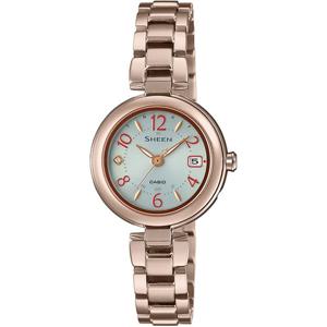 카시오 SHW-7100TCG-7AJF 신 태양광 라디오 컨트롤 10 기압 방수 시계 티타늄 레이디스 메탈 밴드 시계