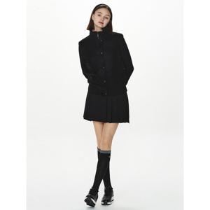 [듀빅]듀빅 여성 엠보 프린트 언발란스 플리츠 큐롯 DF3WCU471BK