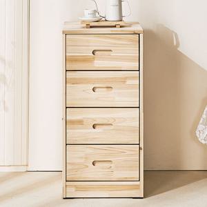 두리 삼나무 4단 수납장 원목 안방 미니 틈새 옷 서랍장 (착불)