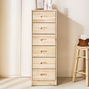 두리 삼나무 6단 수납장 원목 안방 미니 틈새 옷 서랍장 (착불)