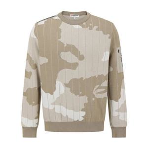 [마스터바니에디션] (411E3SR203)남성 스트라이프 카모 우븐 믹스 긴팔 니트 411E3SR203