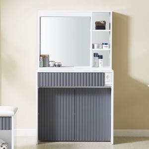 두두 메이크업 LED 조명 거울 템바보드 수납화장대 (착불)