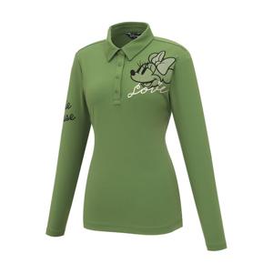 [디즈니골프]여성 언발 캐릭터 레터링 긴팔 카라 티셔츠 DP3LTS011