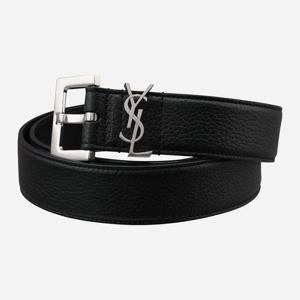 [생로랑]5F 634440 DTI0E 1000 남성 모노그램 벨트 실버 블랙