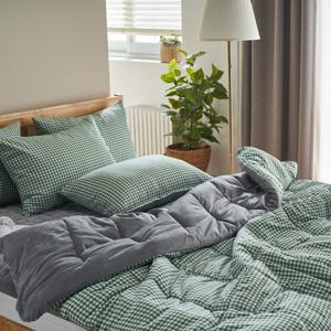 [리니와이즈] 리얼체크 밍크 극세사 차렵이불 Q