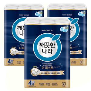 깨끗한나라 4겹 순수 프리미엄 더퍼스트 25m 30롤x3팩
