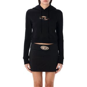 디젤 로고 패치 크롭 슬림 후드 티셔츠 A15714 0GRAC9XX