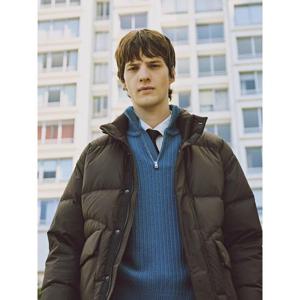 [로가디스] 울 리브 조직 릴렉스드 핏 하프집업 스웨터  스카이 블루 (RY5X51P71Q)