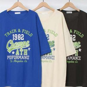 프린팅 빅사이즈 반팔티 의류 307O485S 트랙 오버 빅