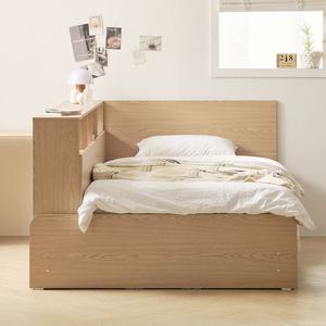 포니 1인가구 평상형 책장 수납 침대 프레임 SS (착불)