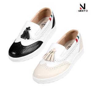 넥스트큐 테슬 클래식 다이얼락 소가죽 여성 골프화