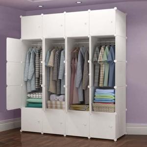 심플리 화이트 선반 옷장(4열12칸) 조립식옷장 옷장 서랍장 수납장 수납선반 l