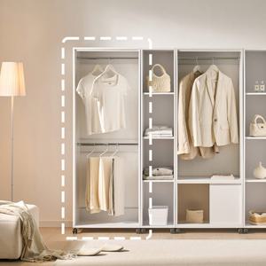 솔로리빙 무브 이동식 드레스룸 모듈 시스템 오픈 행거 옷봉장 600