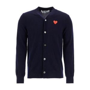 꼼데가르송 V넥 하트 와펜 가디건 AX N008 051 2 NAVY DOM