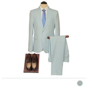 큐피트 하늘색 싱글수트