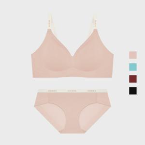 캐주얼 솔리드 프리컷 브라 팬티 세트 4Colors