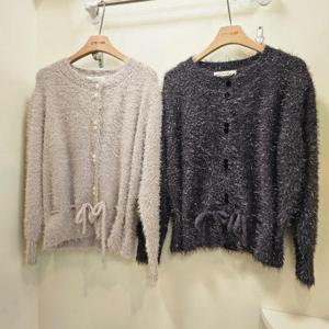 스테파니 HC07 펄 슈슈  밑단 라인 가디건 A25SW5442