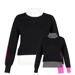 보스케 여성 가을 골프웨어 골프 배색 레이어드 긴팔 니트 LB251142
