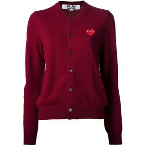 꼼데가르송 플레이 레드 하트 니트 가디건 AX N007 051 4 BURGUN