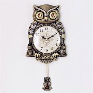 (정품) 재물 부엉이 추 벽시계(대) 골드 예쁜벽시계 인테리어벽시계 고급벽시계 거실벽시계 저소음