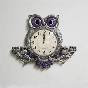 체리 우드 부엉이 무소음 벽시계-주석 인테리어 벽시계 우드부엉이