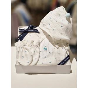 블루독베이비 10 26SS(MN)리프플라워배내저고리손싸개보넷3종세트 (14617000002001)