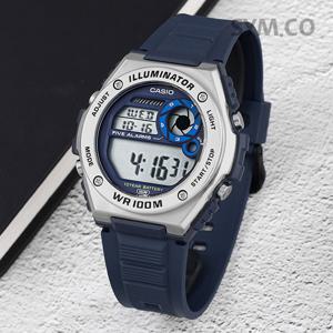카시오 MWD-100H-2A 다이버 스포츠 방수 디지털 남자 우레탄 시계 d